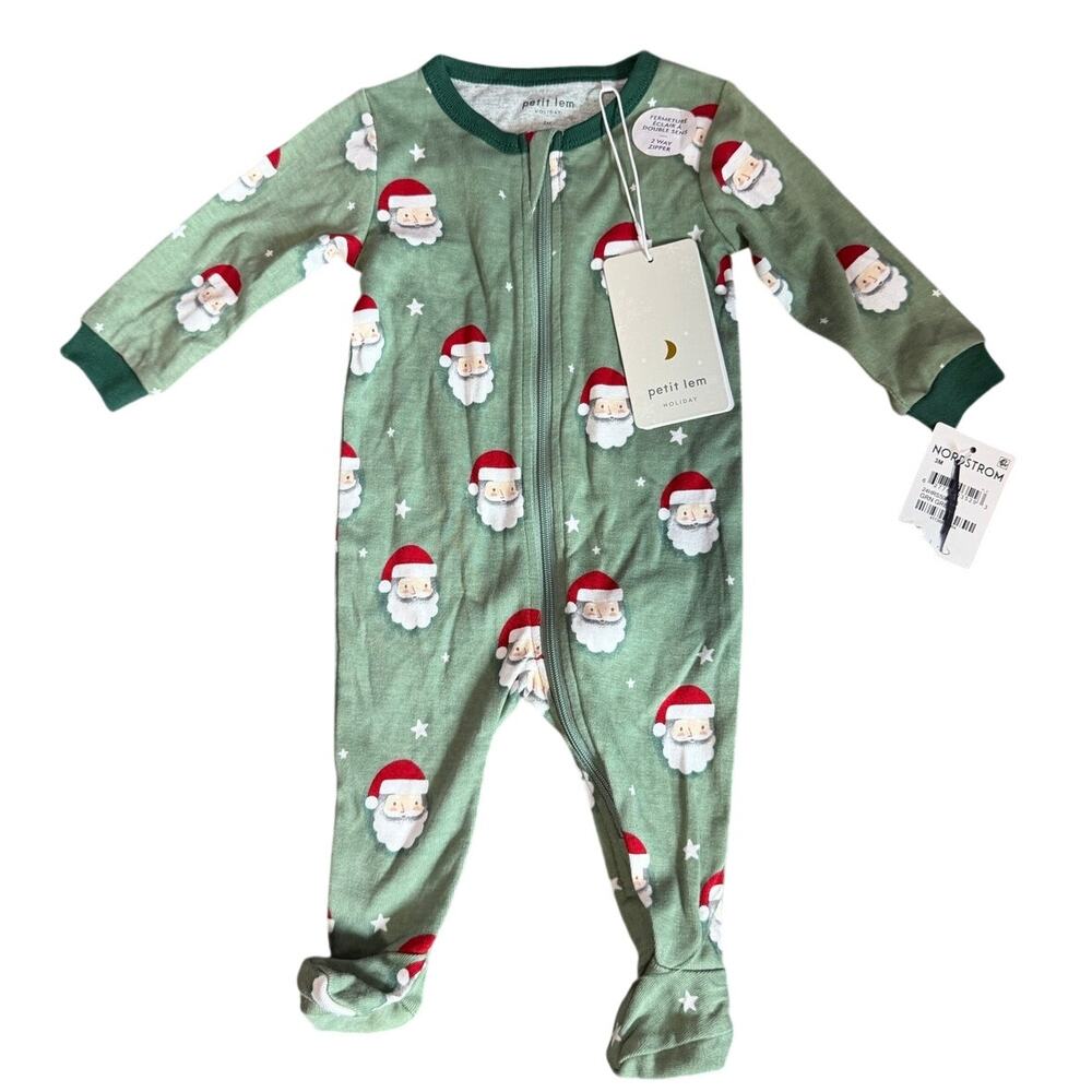 Petit Lem Holiday Santa Footie One Piece Size 3 Months